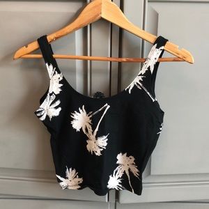 Pink palm tree crop top